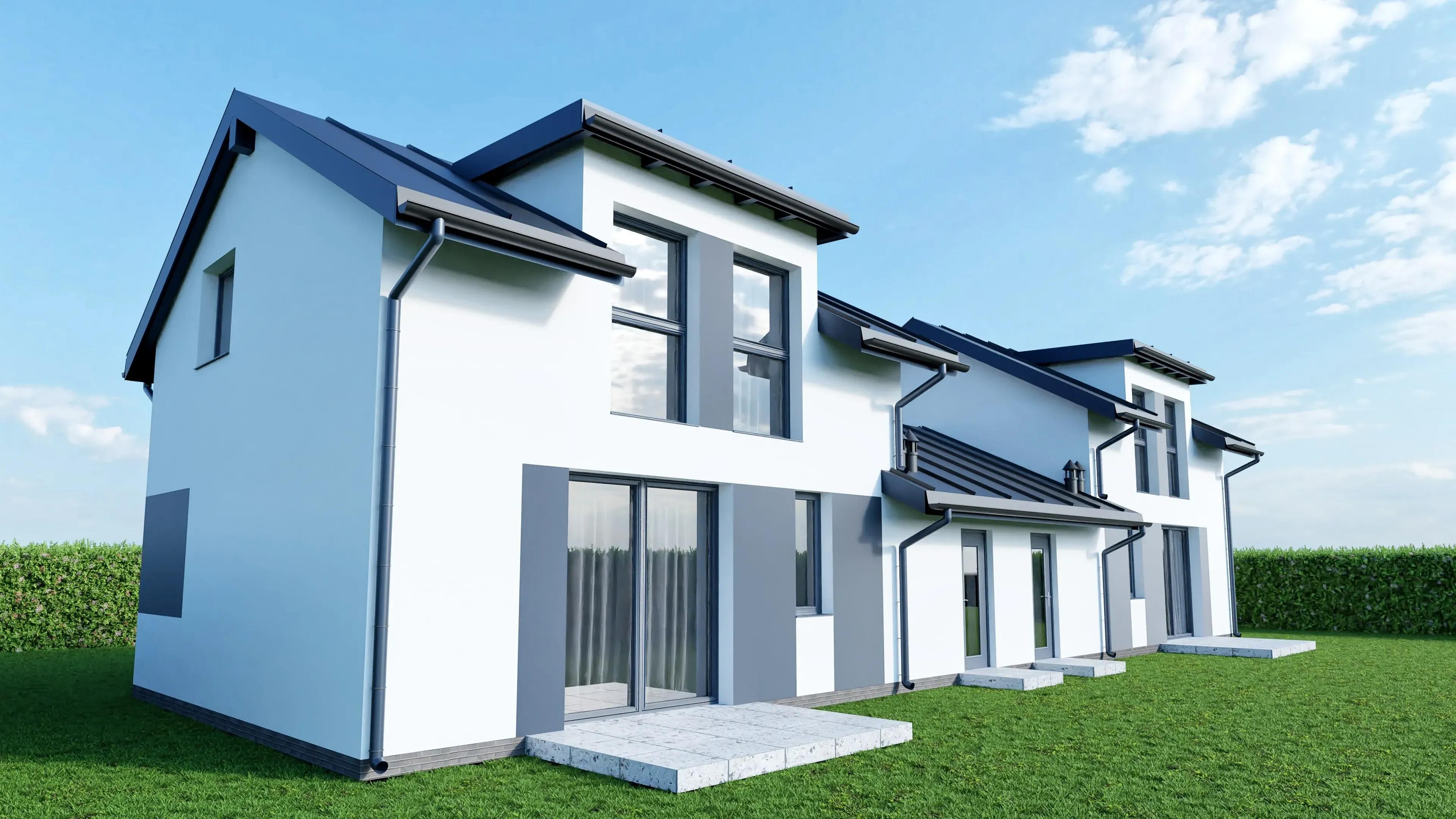 Widok na oba segmenty od strony ogrodu